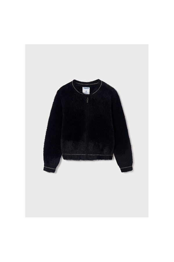 Bluza sweterkowa zasuwana czarna Mayoral