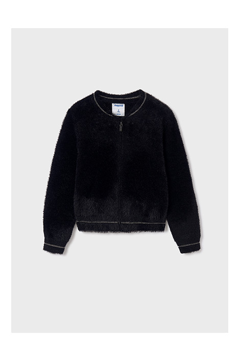 Bluza sweterkowa zasuwana czarna Mayoral