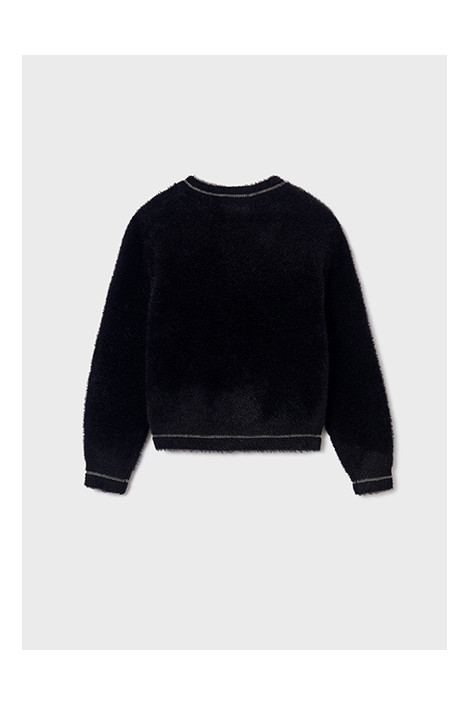 Bluza sweterkowa zasuwana czarna Mayoral