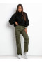 2Spodnie damskie jeansowe khaki dzwony