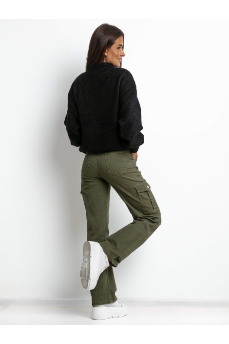 Spodnie damskie jeansowe khaki dzwony