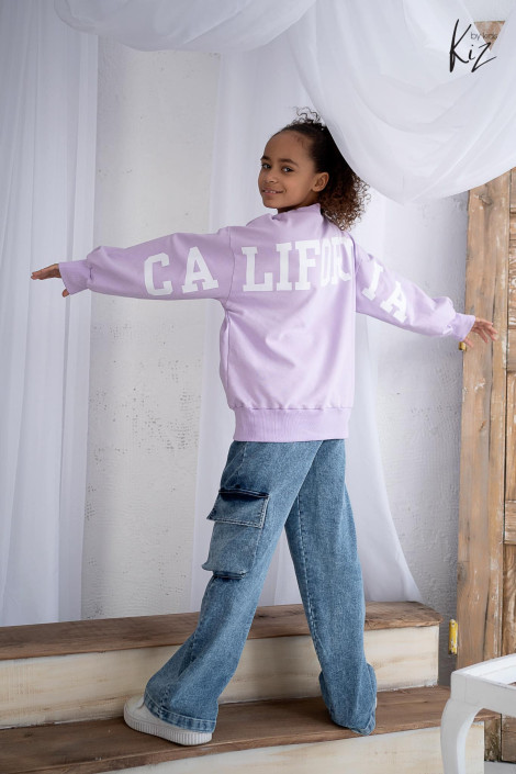 Bluza dziewczęca oversize CALIFORNIA lilia KIZ