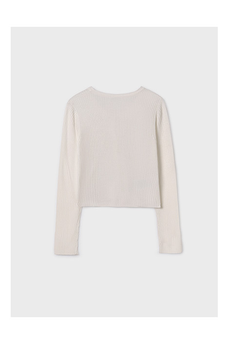 Sweter dziewczęcy ecru rozpinany MAYORAL