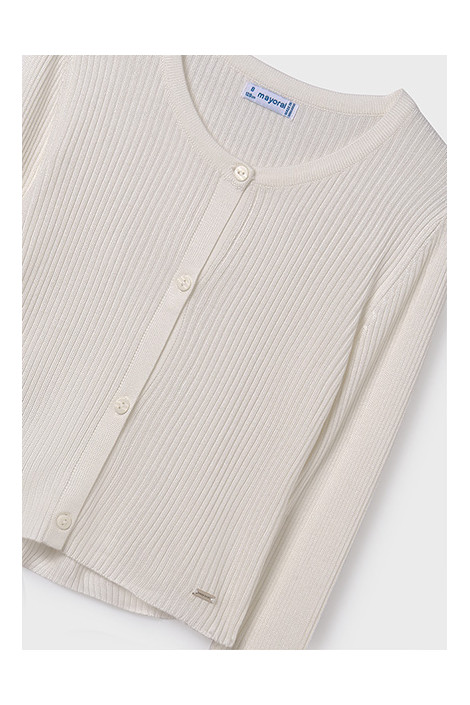 Sweter dziewczęcy ecru rozpinany MAYORAL