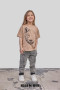 2T-shirt dziewczęcy beżowy WOLF MashMnie
