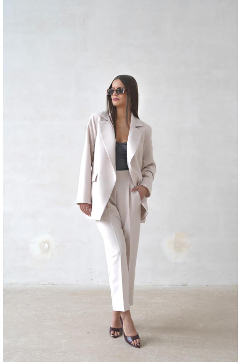 Elegancka Marynarka damska oversize beżowa PURPURA