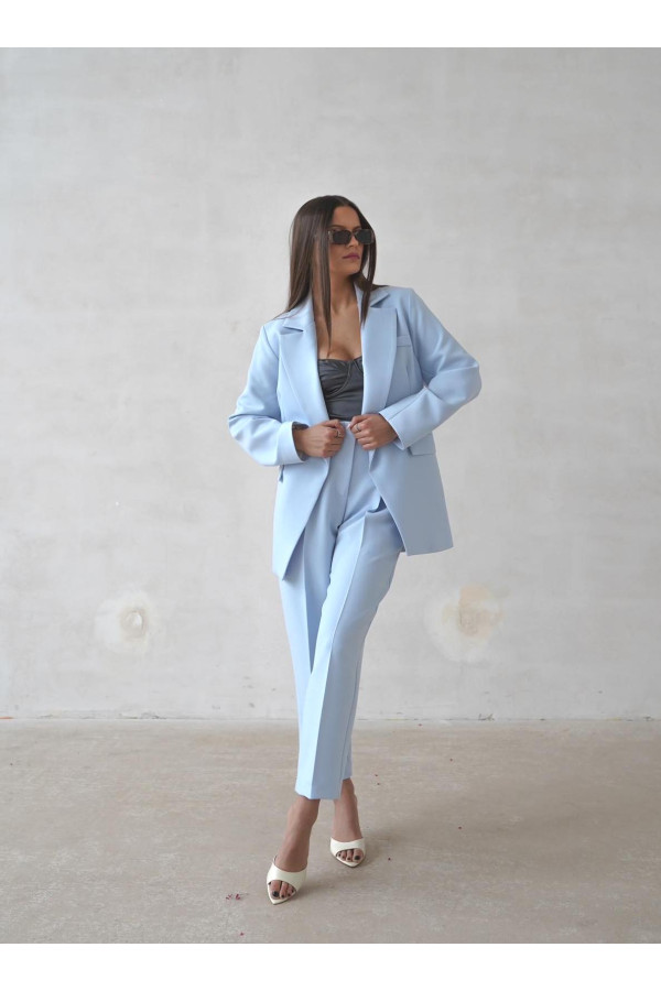 Elegancka Marynarka damska oversize niebieska PURPURA