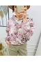 2Bluza damska z kapturem oversize w kwiaty fioletowa
