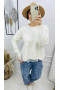 2Sweter damski ecru z koronką