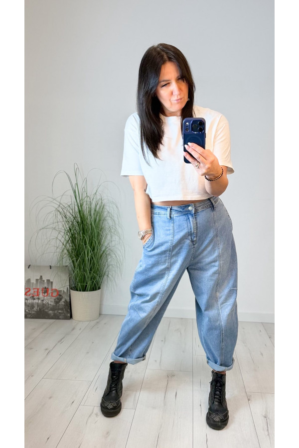 Spodnie damskie z miękkiego cienkiego jeansu M"Sara Balloon Fit