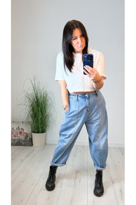 Spodnie damskie z miękkiego cienkiego jeansu M"Sara Balloon Fit