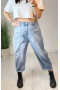 2Spodnie damskie z miękkiego cienkiego jeansu M"Sara Balloon Fit
