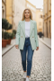2Elegancka Marynarka damska oversize złote guziki mięta MASSIMO