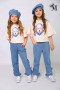 2T shirt Bluzka dziewczęca MałaMi bawełniana cyrkonie oversize SERCE beżowa