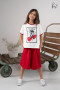 2T-shirt dziewczęcy bawełniany WISIEŃKI kokardka biały KIZ